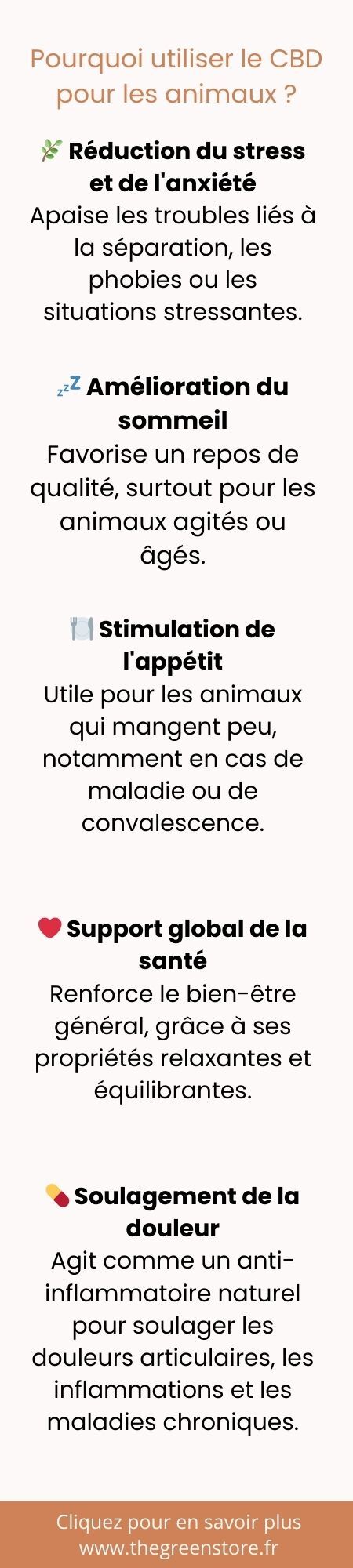 Infographie pourquoi choisir le CBD pour ses animaux