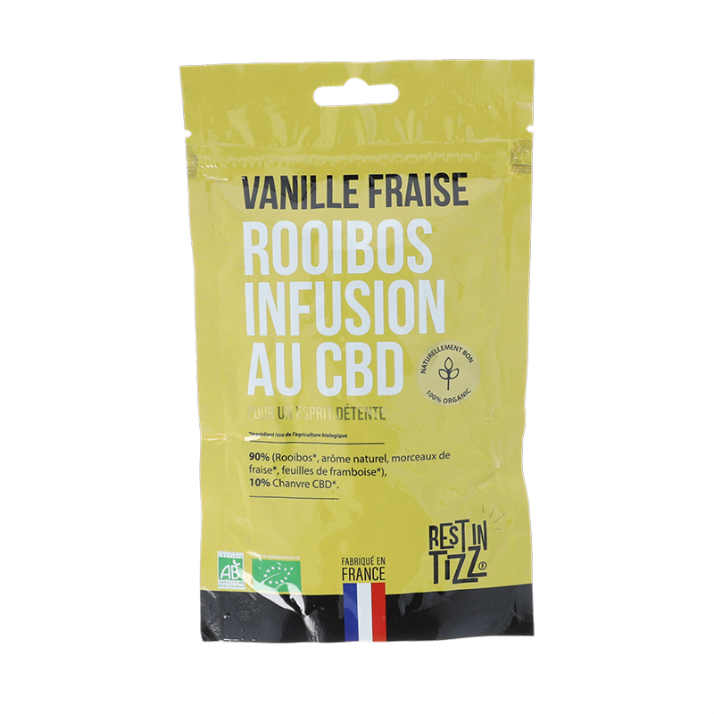 Infusion cbd rooibos saveur vanille fraise - Rest in Tizz