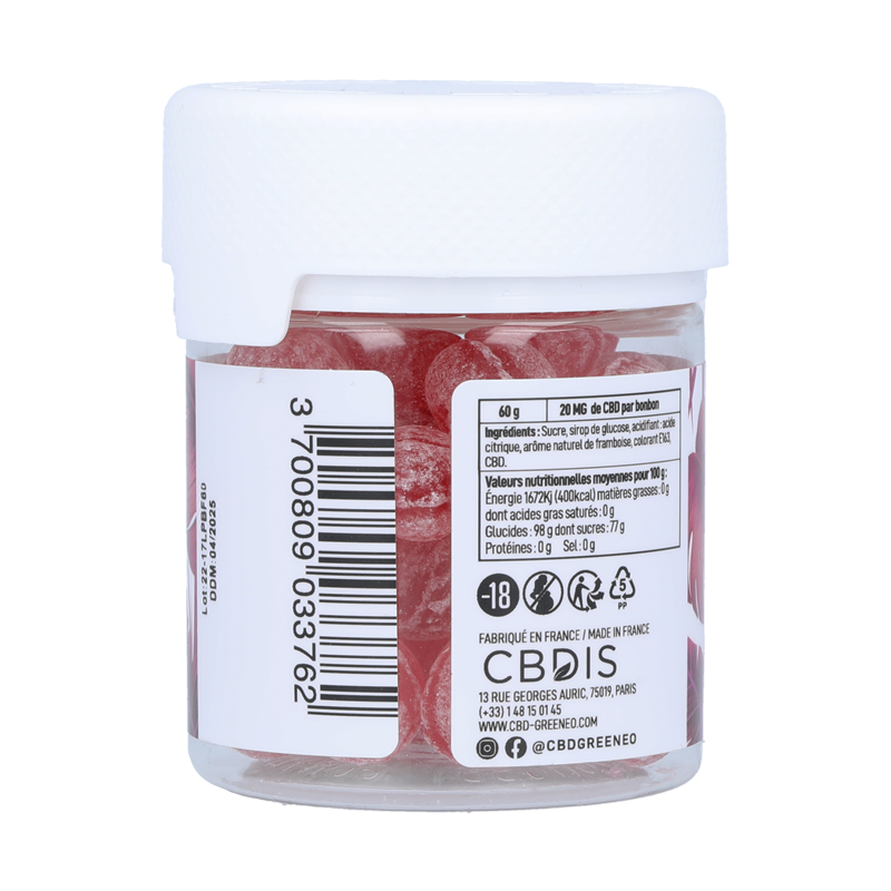 Bonbons CBD Framboise - Greeneo