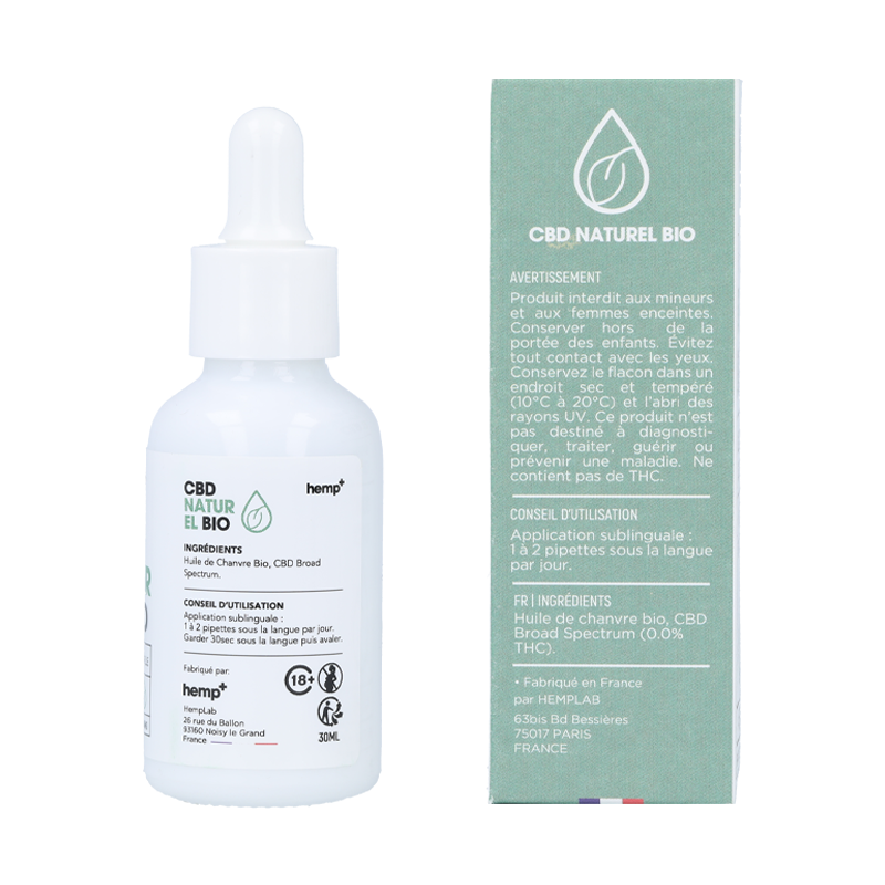 Huile CBD Naturel 30 ml - Hemp+