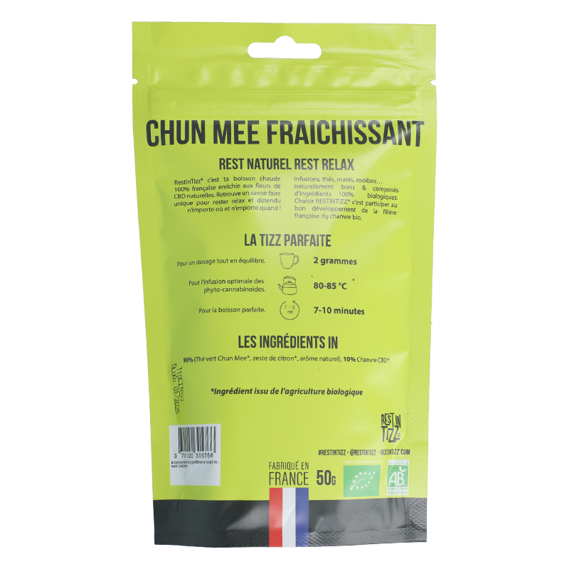 Thé vert Chun Mee CBD saveur citron – Rest In Tizz