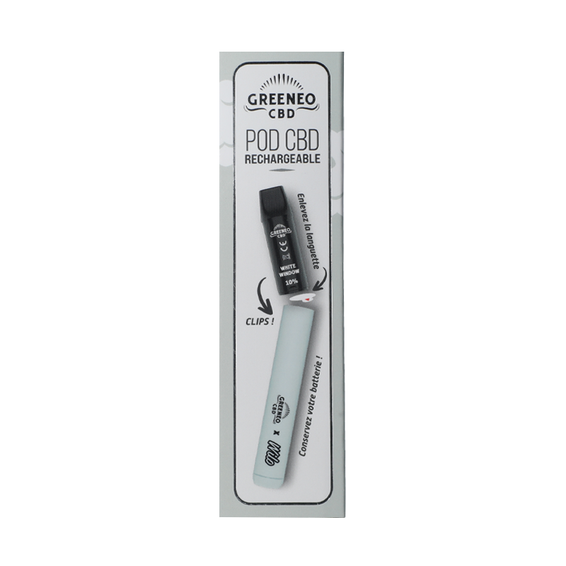 Pod CBD Rechargeable White Window - Greeneo