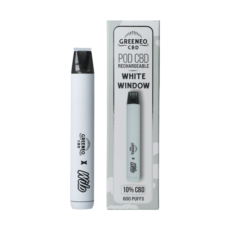 Pod CBD Rechargeable White Window - Greeneo