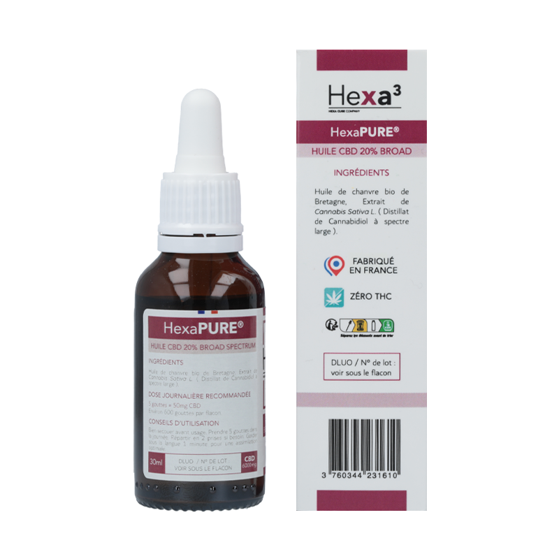 Huile CBD HexaPURE - 20% - 30 ml - Hexa3