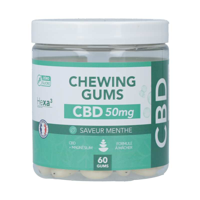 Chewing-gums CBD menthe - Hexa3