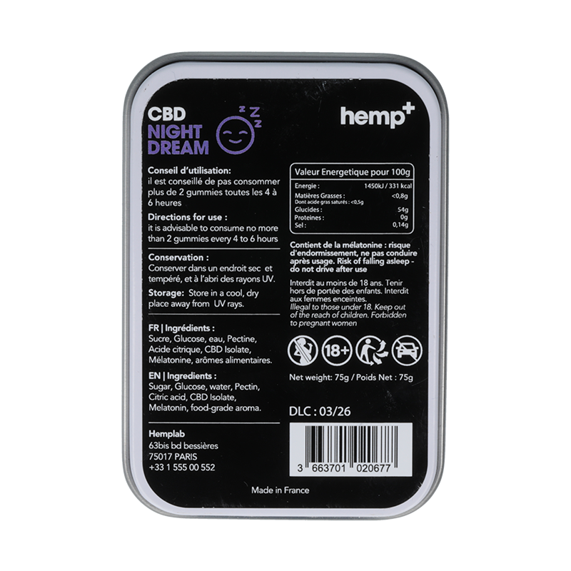 Bonbons CBD Night Dream - Hemp+