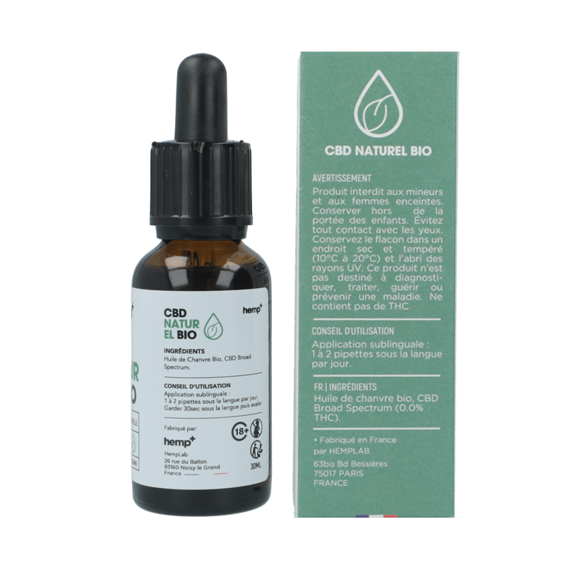 Huile CBD Naturel 30 ml - Hemp+