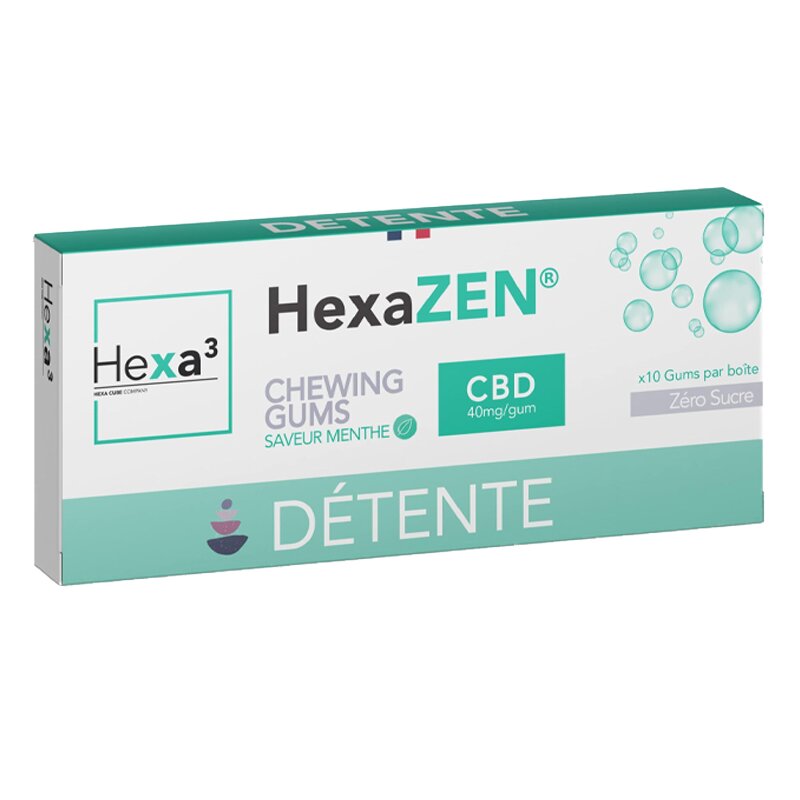 Chewing-gums CBD menthe - Hexa3